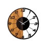 Wallity Linear Reloj de Pared Decorativo de Madera y Metal Nogal y Negro
